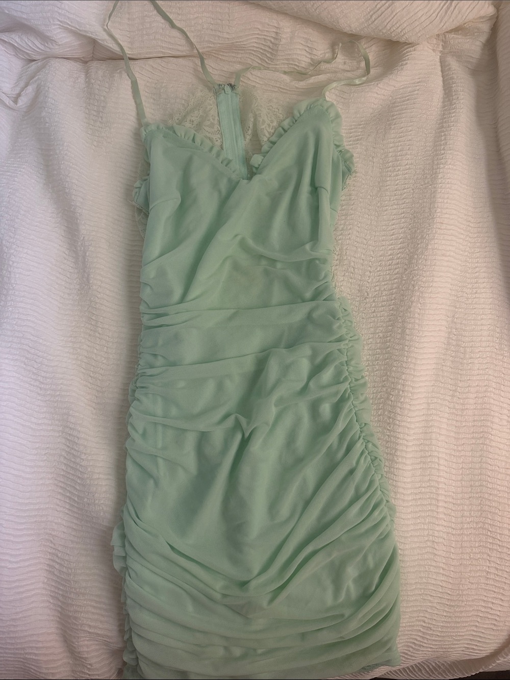 Woman Mint Green One-Piece Dress